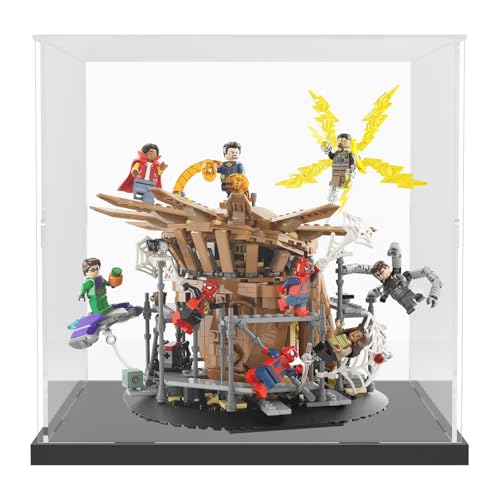 Image of Choowin Acrylic Display Case for Lego Soccer Ball 43019 for Lego Taj Mahal 21056 10266 75318 76261 Thickened Clear Acrylic Display Cases for Collectibles Assemble Dustproof Display Box(Black Base)