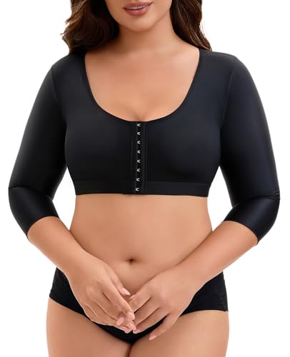 Arm Compression Sleeve Women Post Surgery Arm Shaper Front Closure