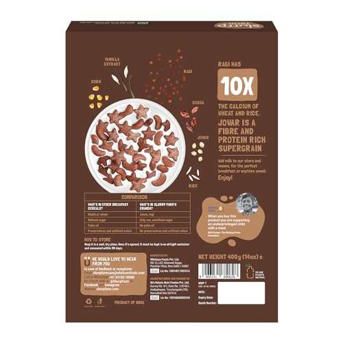 Image of Slurrp Farm FREE Pancake Mix with Choco Crunch Cereal | No Maida, No Refined Sugar, No Added Colour | Ragi Stars and Moons | Healthy Breakfast for Kids | 400g + 50g Free