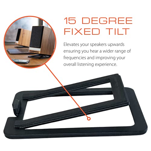 Audioengine Ds1M Metal Desktop Speaker Stands For Small Speakers, Tilted Tabletop Steel Computer Speaker Stands, Black (Pair) #TOP2