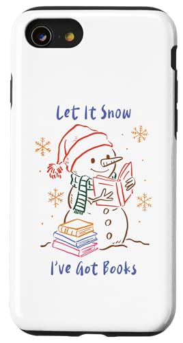 Let It Snow I've Got Books�A���S�n�̗ǂ��Ⴞ��� �Ǐ� �~ ���킢�� �X�}�z�P�[�X iPhone SE (2020) / 7 / 8 �p
