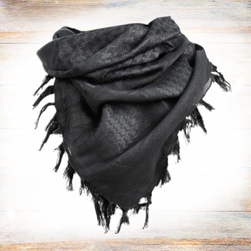 Bufanda Árabe de Algodón Negro Unisex Accesorio de Cuello Casual 6