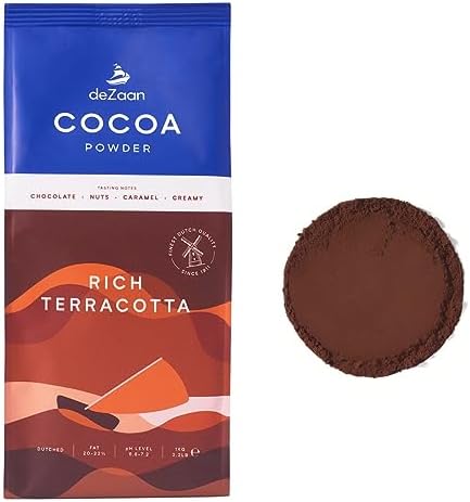 deZaan Rich Terracotta Dutched Cocoa Powder, 20-22% Fat, Finest Dutch Quality Since 1911