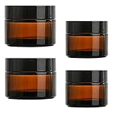 🌈 【PROTECTION UV】 Ces pots en verre sont fabriquées à partir de bouteilles en verre de haute qualité et respectueuses de l'environnement. Facile à transporter et idéal pour les cheveux, la peau, le nettoyage et autres produits de soins personnels. Le verre brun protège contre les rayons UV nocifs, réduit l'intensité lumineuse, protège l'aromathérapie / les huiles essentielles contre les dommages photo.