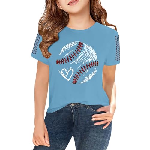 Girls Baseball Athletic Shirts Short Sleeve Sports T-Shirts for Kids Teens Lightweight Basic Tee Activewear2