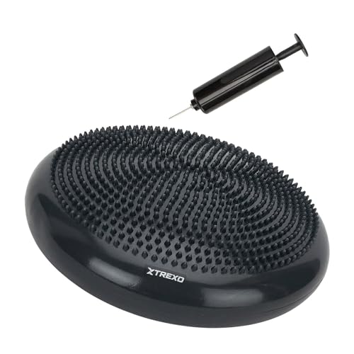 TREXO - Coussin d’équilibre 33 cm à picots antidérapants – assise posturale & gainage pour bureau, maison, Pilates, rééducation – charge max 200 kg – PVC...