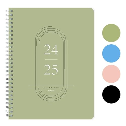 2024-2025 Monthly Planner, Simplified Monthly Calendar Planner 7.3\" * 9.5\" Waterproof Cover Twin-Wire Binding With To Do List Notebook & 24-Monthly Planner for Office Supplies, Green, Jan 2024 - Dec