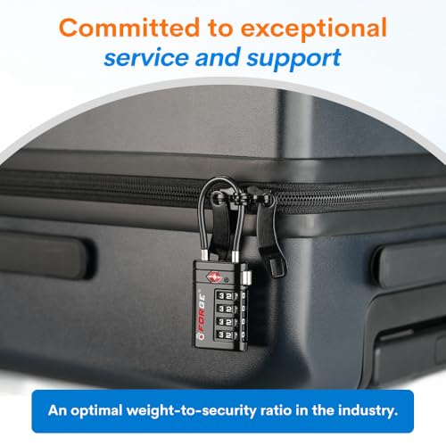 Forge Open Alert TSA Approved Luggage Locks, 4 Digit Combination TSA Travel Locks with TSA008, Zinc Alloy Body for Luggage, Suitcase, Backpack, and More. Black 2 Locks. by Forge - Image 5