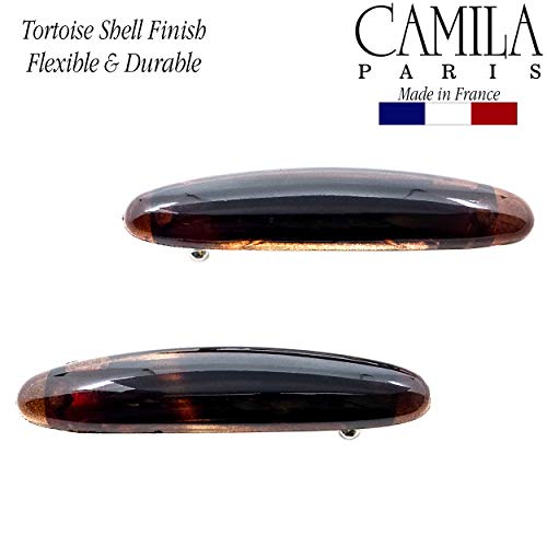Camila Paris Cp1438/2 French Hair Barrette Clip For Girls, Tortoise Small 2.5 Inch Set Of 2 Strong Hold Grip Hair Clips For Women, No Slip And Durable Styling Girls Hair Accessories, Made In France #TOP1