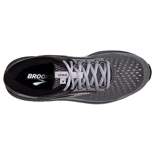 Brooks Men's Dyad 11 Running Shoe - Blackened Pearl/Alloy/Red - 11 Wide #TOP4