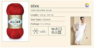 Alize Hand Knitting Yarn 100% Microfiber Acrylic Yarn Diva Silk Effect Thread Crochet Art Lace Craft Lot of 4 skeins 400gr 1532yds Color (60 Black)