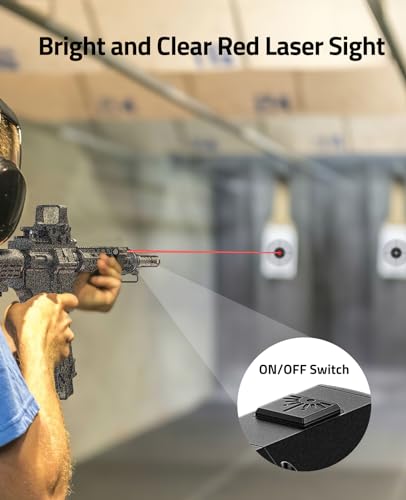 CVLIFE Rifle Red Laser Sight Compatible with M-Lok and Picatinny Rail Mount, Laser Beam Sight Low Profile Tactical Red Laser Magnetic Rechargeable