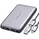 GiGimundo Dual Bay M.2 NVMe SATA SSD Gehäuse, Aluminium USB-C M.2 Gehäuse für NVMe SSD (M Key PCIe) 10 Gbit/s und M.2 SATA SSD(B Key/B+M Key) 6 Gbit/s bis zu 2 x 4 TB, Werkzeuglos (HBM2-2SN)