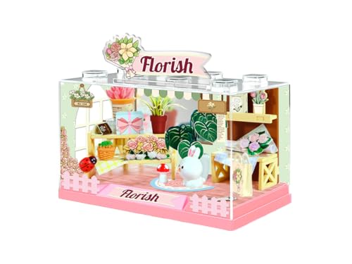 I-TOTAL® - Shop in a Box Kit Creative DIY Miniature 3D Construire et Collectionner des Boutiques Style Pastel, Modèle avec Détails Décoratifs Idée Cadeau (FLORISH)