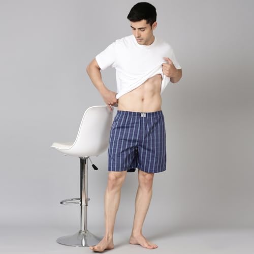 Image of Levi's 024 Boxer Shorts for Men | 100% Poplin Cotton | Checked Men's Boxers | Durable & Breathable | Smooth Hand-Feel | Inner Elastic Waistband | Functional Fly | Relaxed Leg Opening | Pack of 1