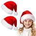 Plush Santa Hat Christmas Hats Merry Christmas Caps Red White Headpiece Comfort Liner Headdress Party Decoration Classic Cosplay Costume Makeup Handmade Soft Hats Hair Accessories 2 Pack Children