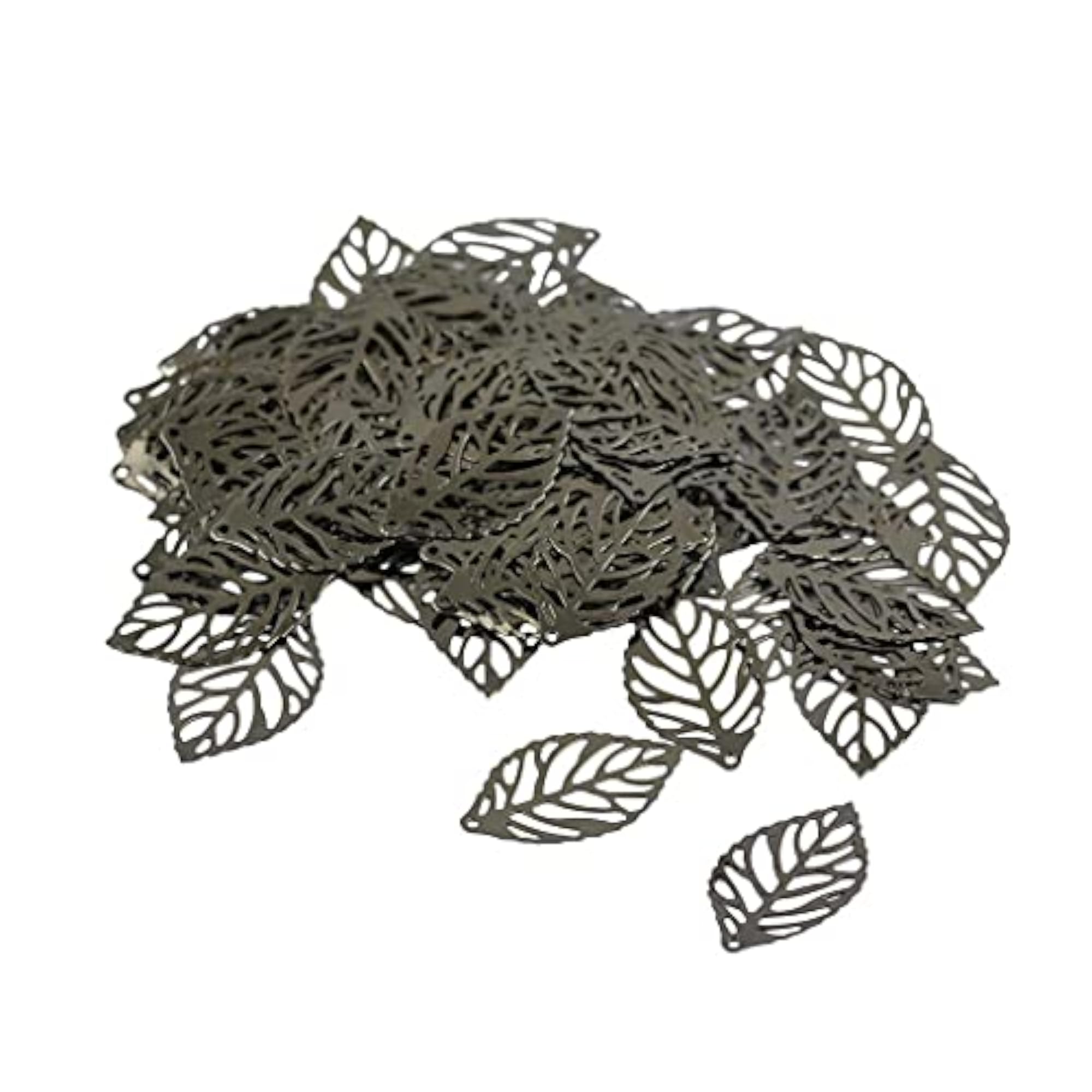 3x100pcs Pierced Tree Leaves Charm Pendant Jewelry Making