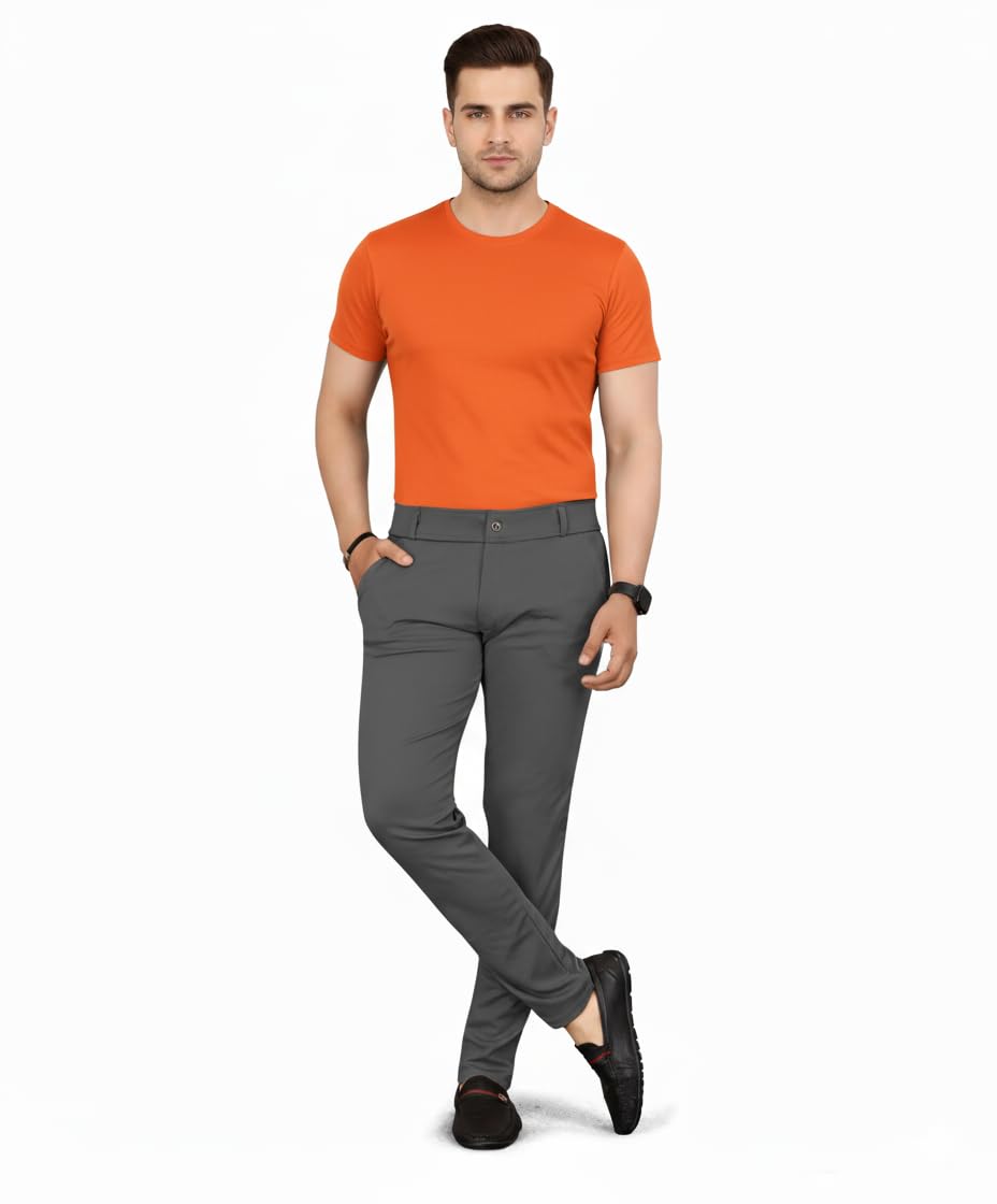 skevion Men's Classic Track Pants, Slim Fit, Stretchable, Business Casual | Dress Pants, with Pockets-picture-26