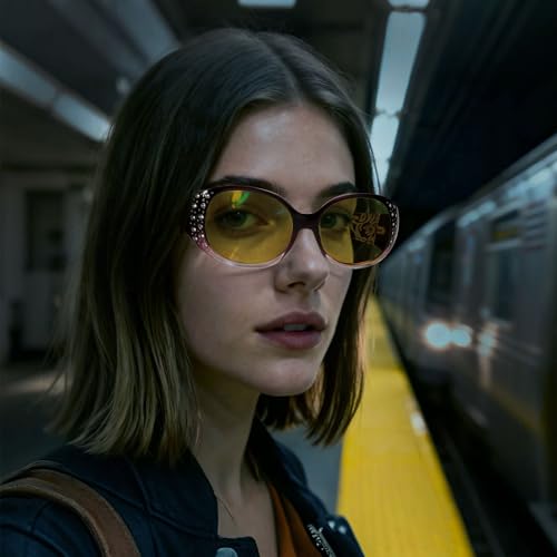 Image of HAOLOTA Night Vision Glasses for Driving Anti Glare, Polarized Nighttime Safety Glasses for Women Men UV400 Protection