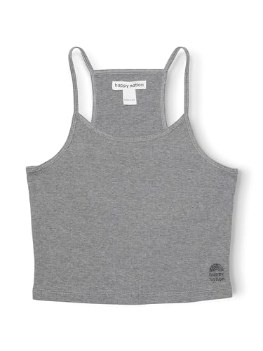 Happy Nation Girls Fitted Ribbed Crop Tank Top2