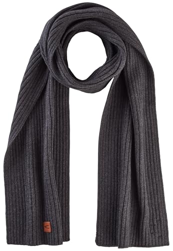 camel active Herren Schal aus einem Baumwoll-Kaschmir-Mix Asphalt, menswear-OS