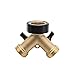 OHROS Garden Hose Splitter Heavy-Duty 2 Way Solid Brass Y Valve Female Connector 3/4 Outdoor Faucet Heavy Duty Brass Metal Water Hose Y Connector Tap Splitter for Gardening Hoses Bib Rubber Washers