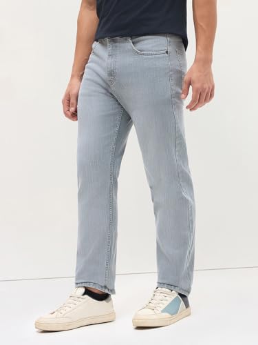 Image of Urbano Fashion Men's Straight Fit Washed Denim Jeans Stretchable