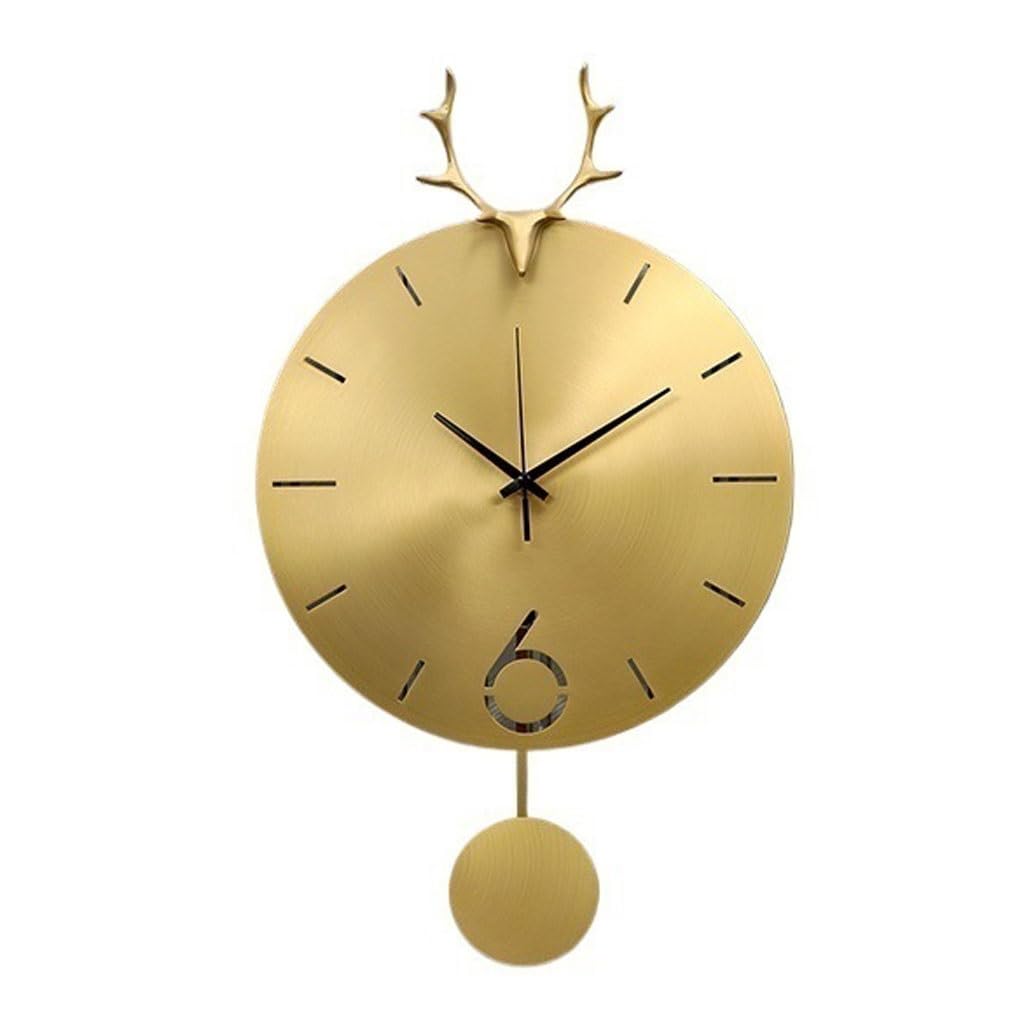 GFHTRELY Wall Clock Kitchen Clock Living Room Metal Nordic Decoration Simple Corridor Wall Hanging Silent Wall Clock Clock(M)