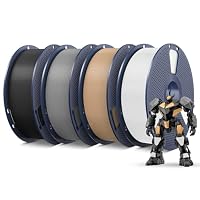 SUNLU – SUNLU 4KG PETG Filament 1.75mm, Schwarz+Weiß+Grau+Eiche