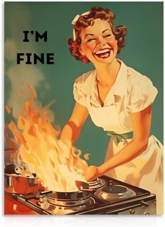 Dazzlewall Funny Kitchen Wall Art, Vintage Wall Decor 50s Poster ...