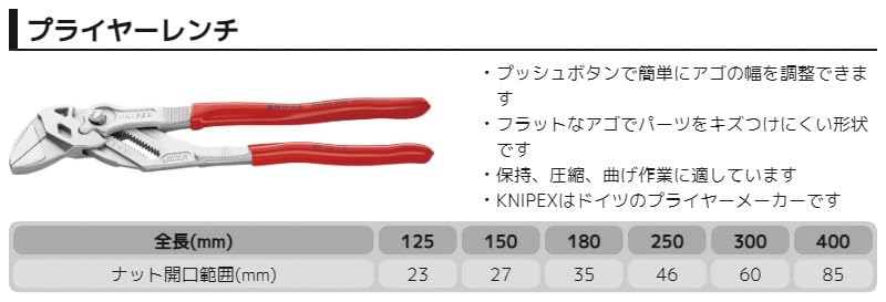 Amazon.co.jp: クニペックス(Knipex) 開口範囲調整可能なネジ用ツール