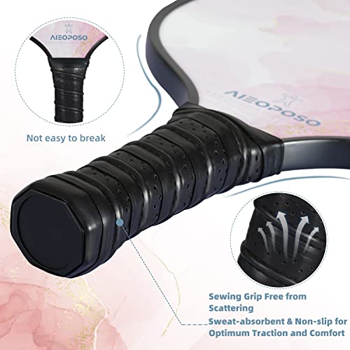 Aieoposo Pickleball Paddles, Pickleball Gift, Fiberglass Pickleball Rackets, Wristbands And Pickleball Cover - Indoor & Outdoor Pickleball Set For Beginners & Intermediate Players #TOP2