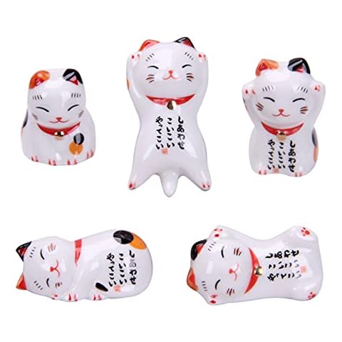 Soporte de palillos de gato de la suerte de cerámica japonesa Cover