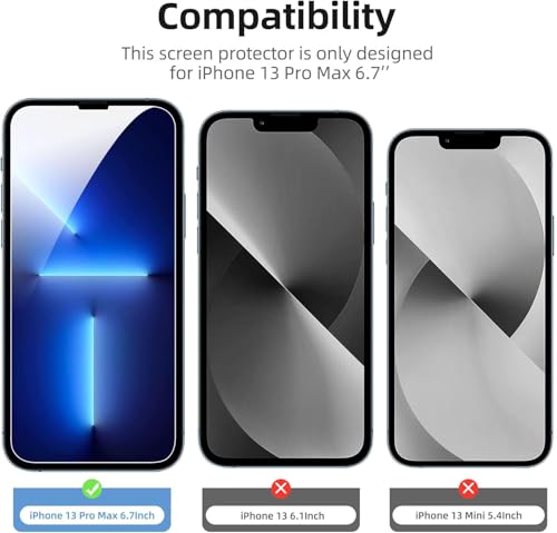 Image of Tempered Glass for iPhone 13 Pro Max /iPhone 14 Plus Tempered Glass Screen Protector with (Easy Installation Kit) Anti Scratch, Bubble Free
