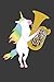 Einhorn spielt Tuba: Liniertes DinA 5 Notizbuch für Einhorn-Fans und Regenbogen Pferd Notizheft