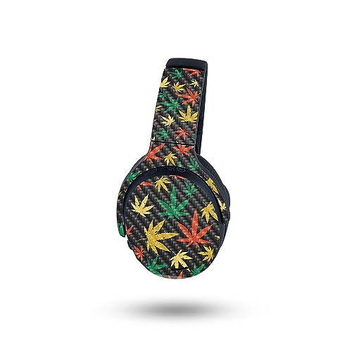Image of MightySkins Carbon Fiber Skin Compatible with Skullcandy Crusher ANC 2 - Rastafari Kush | Protective, Durable Textured Carbon Fiber Finish | Easy to Apply