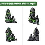 Large Fish Tank Decorations - Mountain View Aquarium Ornament with Tree House Cave Bridge,Resin, 10.24x9.45x5.12 inches, C - Image 3