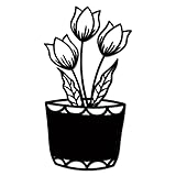 YY YEARCHY Metal Flowers Wall Decor, Minimalist Vase Metal Wall Sculpture Kitchen Wall Art Decor for