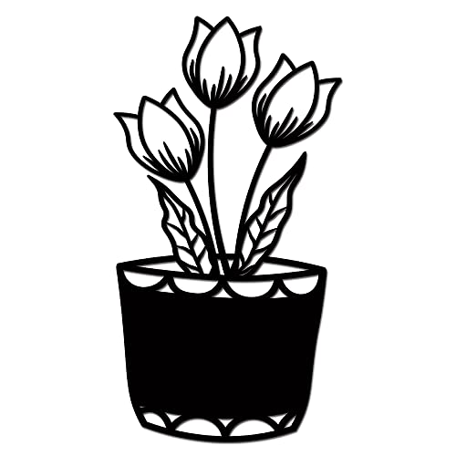 Yy Yearchy Metal Flowers Wall Decor, Minimalist Vase Metal Wall Sculpture Kitchen Wall Art Decor For Living Room Bathroom Bedroom Dining Room Patio Balcony Wall Decoration (9.06 X 16.93 Inches) #TOP14