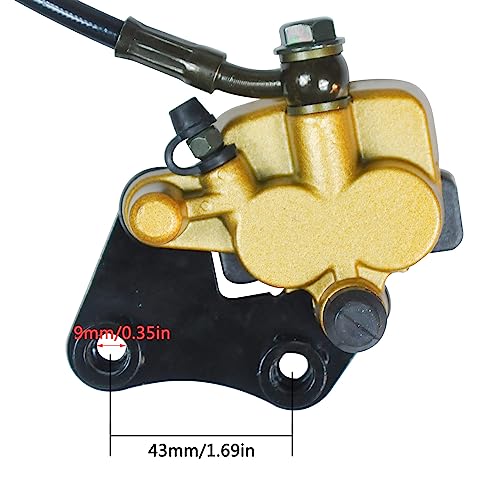 HOLATO Front Hydraulic Disc Brake Master Cylinder Caliper Assembly with Pads for 50cc 70cc 90cc 110cc 125cc SSR125 SSR110 TAOTAO DB10 DB14 Apollo Dirt Pit Bike ATV Parts Heavy duty by HOLATO - Image 3