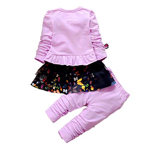 Infant Little Baby Girls Clothing Set 2 Pieces Set Long Sleeve T Shirt and Skirt Pants2