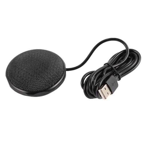 Healifty Micrófono de Conferencia USB Omnidireccional de Condensador para Videoconferencias y Grabación, Compatible PC y Portátil, Captación 360 Grados, Reducción de Ruido Inteligente
