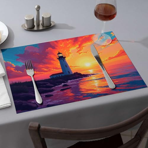 Assiettes décoratives sans rayures grâce aux napperons roses phare 6PCS