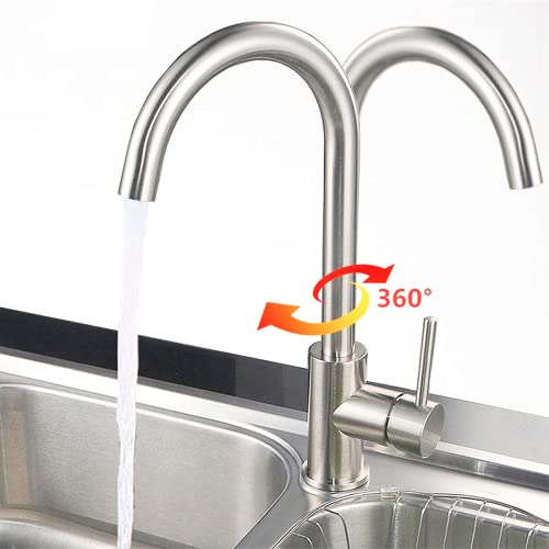 Torneira Gourmet Para Pia Cozinha Mesa Bancada Monocomando Inox, FC-29, Via Flix