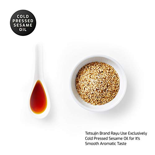 Tetsujin Sesame Chili Oil Japanese - 3.63 Lbs (58.20 Oz) Family Size - Rich & Aromatic Hot Sesame Oil Japanese Layu Chili Oil - Real Rayu Chili Oil