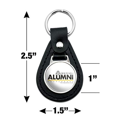 Black Leather Harry Potter Hufflepuff Alumni Keychain #TOP21