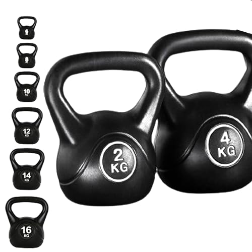 Ntek Kettlebell Strength Weight Fitness | Coated Kettlebells - Heavy Weight Kettlebells for Home Gym (2 Kilograms)