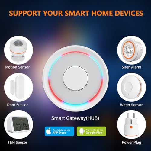 2 in1 Smart ZigBee3.0 and Bluetooth Gateway, Only for Tuya Protocol Products Smart Wireless Gateway for Home Automation, 2.4GHz WiFi Only, APP Control, Compatible with Alexa, Google Assistant - Thumbnail 5