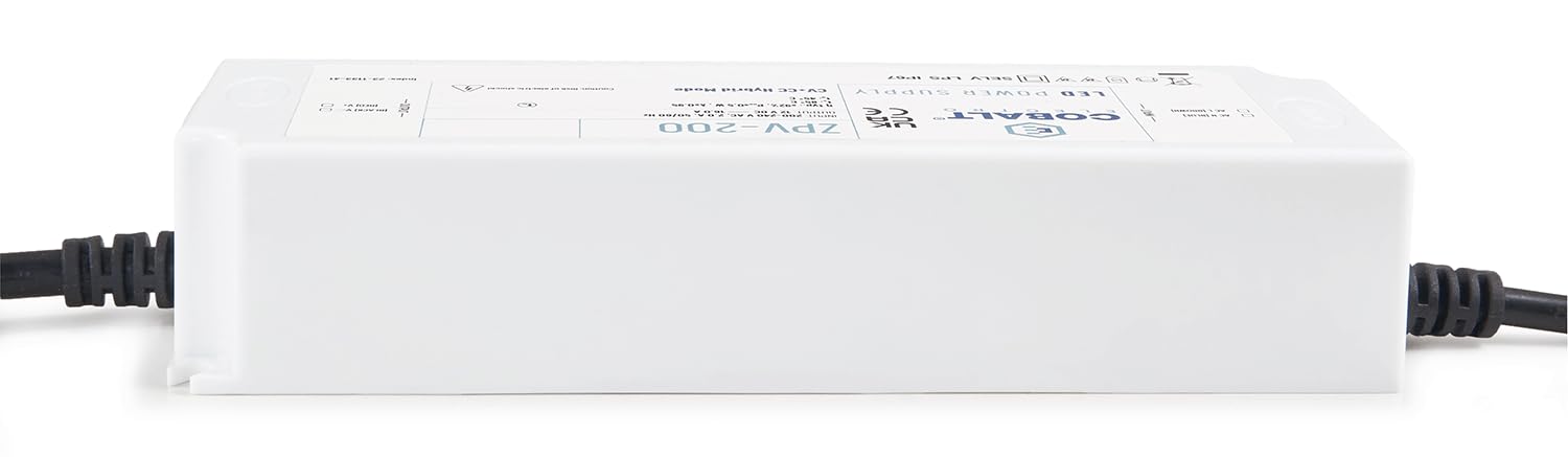Industrieschienen Trafo - LED CobaltElectro ZPV - Hutschienen Netzteil mit 12V, 192W, 16A - Schutzart IP67 - LED Netzteil - Überspannungsschutz - Passivkühlung - 190x63x38mm