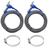 2 Pack 520272 Pool 7790 Temperature Sensor Thermistor Air/Water/Solar 20' Feet Cable for Jandy - Replacement Pool/Spa (10K-ohm Sensor - Includes 2 Pcs 2" Pipe Clamp)